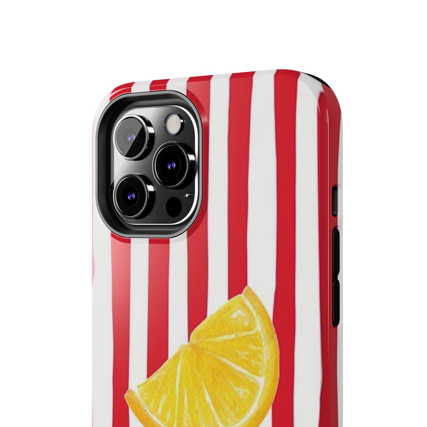 Lemon Slice Red & White Stripe Tough Phone Case