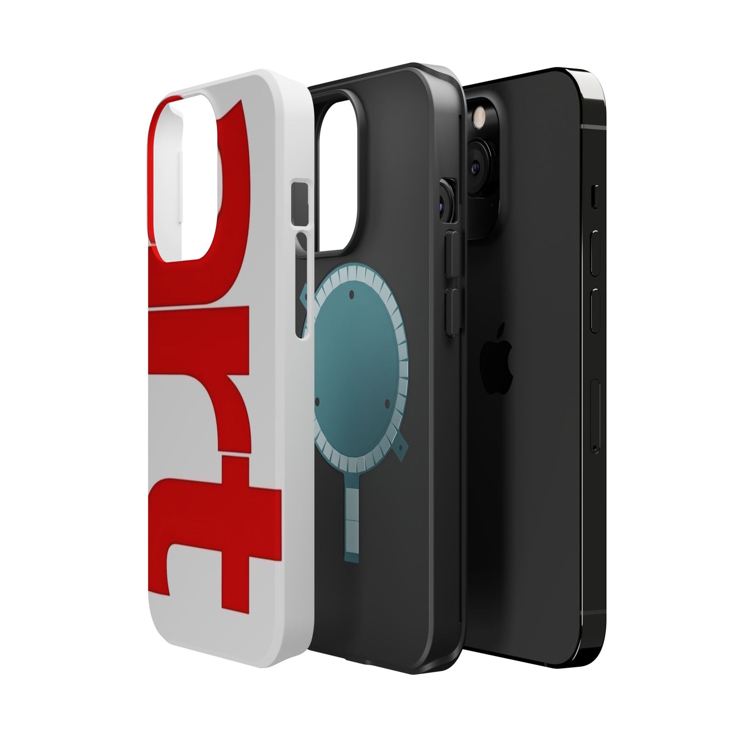 Magnetic Impact-Resistant Phone Case — Bold Red Typographic Design