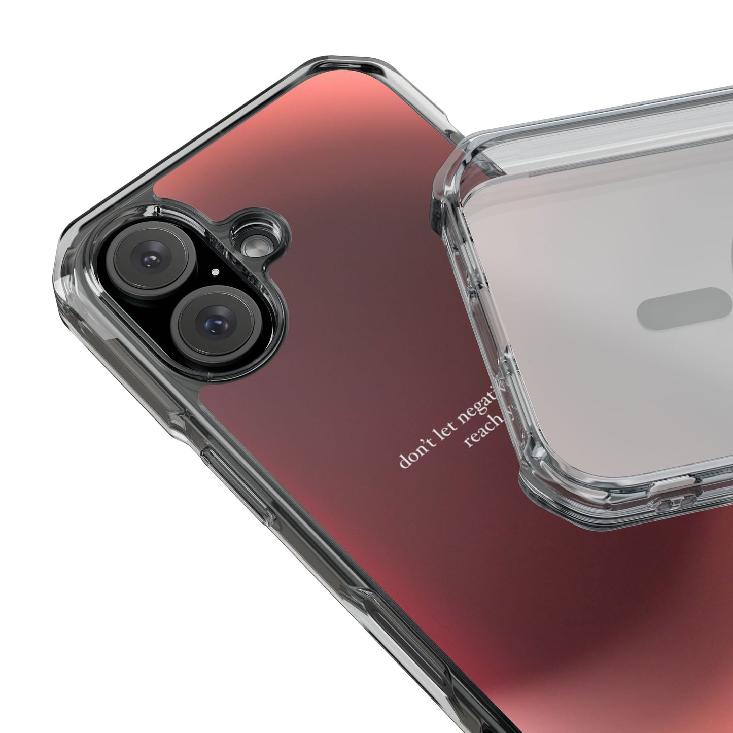 Clear Magnetic Phone Case — "don't let negative energy reach you" Gradient Protective Cover