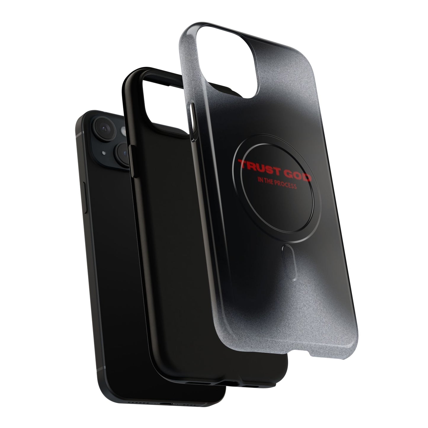 MagSafe Phone Case — "Trust God in the Process" Black Magnetic Tough Case