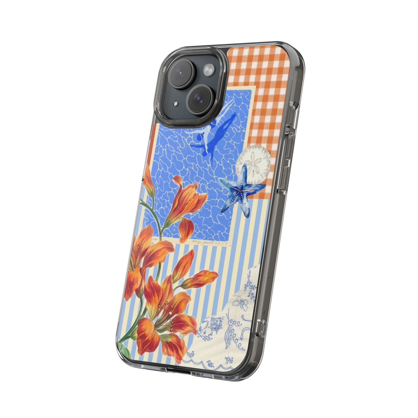 Floral Patchwork Clear Impact-Resistant Phone Case