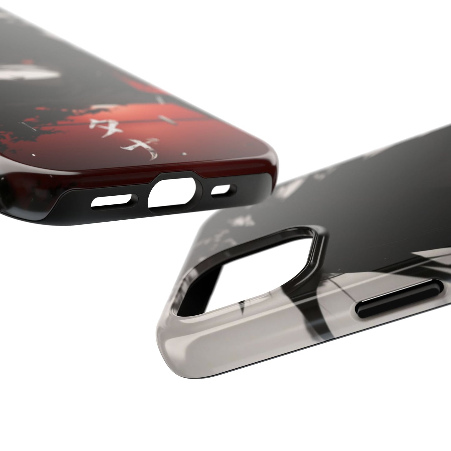 Anime Dark Ninja Phone Case — Red Eye Silhouette Tough Phone Case