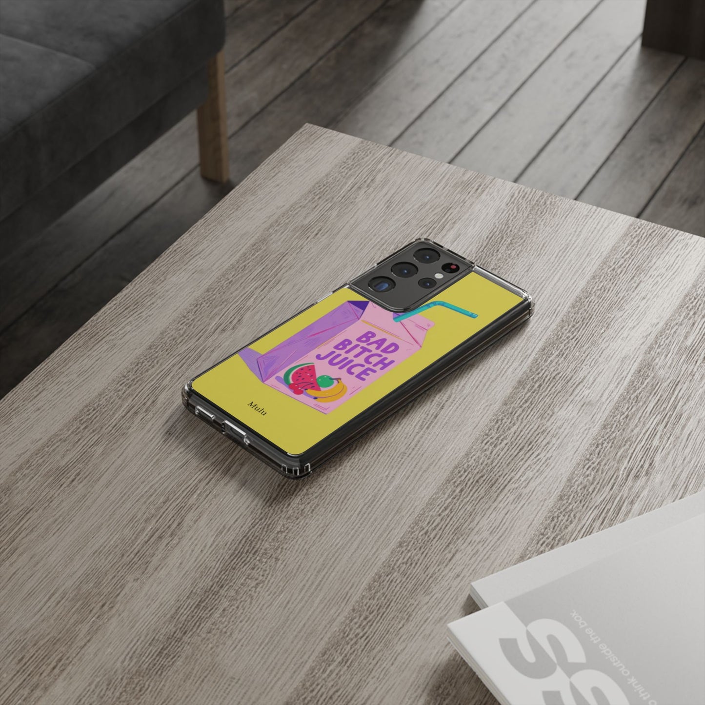 Clear Impact-Resistant Phone Case — "Bad Bitch Juice" Cartoon Juice Box Design