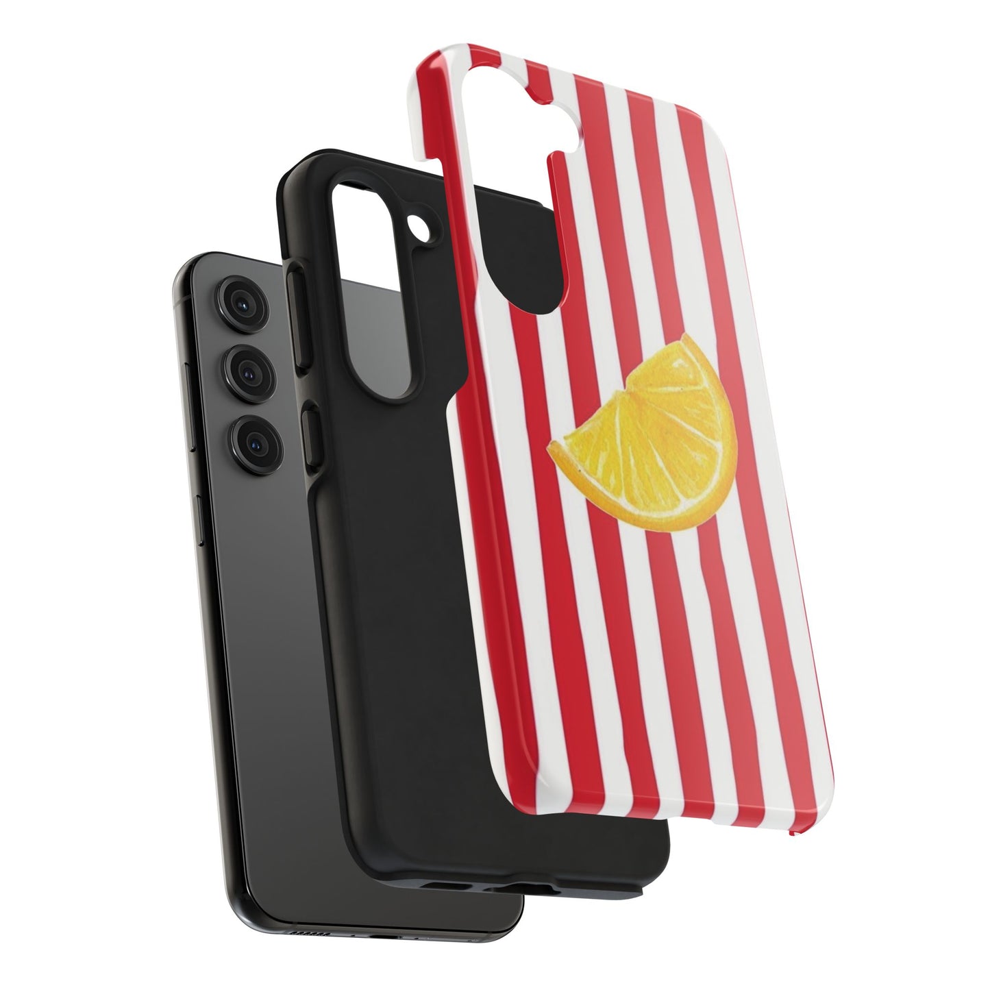 Lemon Slice Red & White Stripe Tough Phone Case