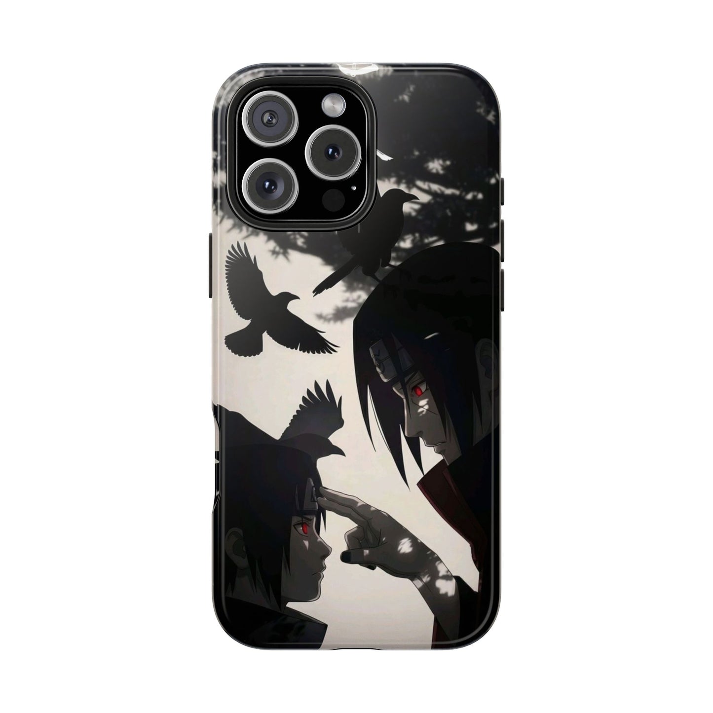 Anime Raven Silhouette Phone Case — Dark Red Eye Tough Protective Case