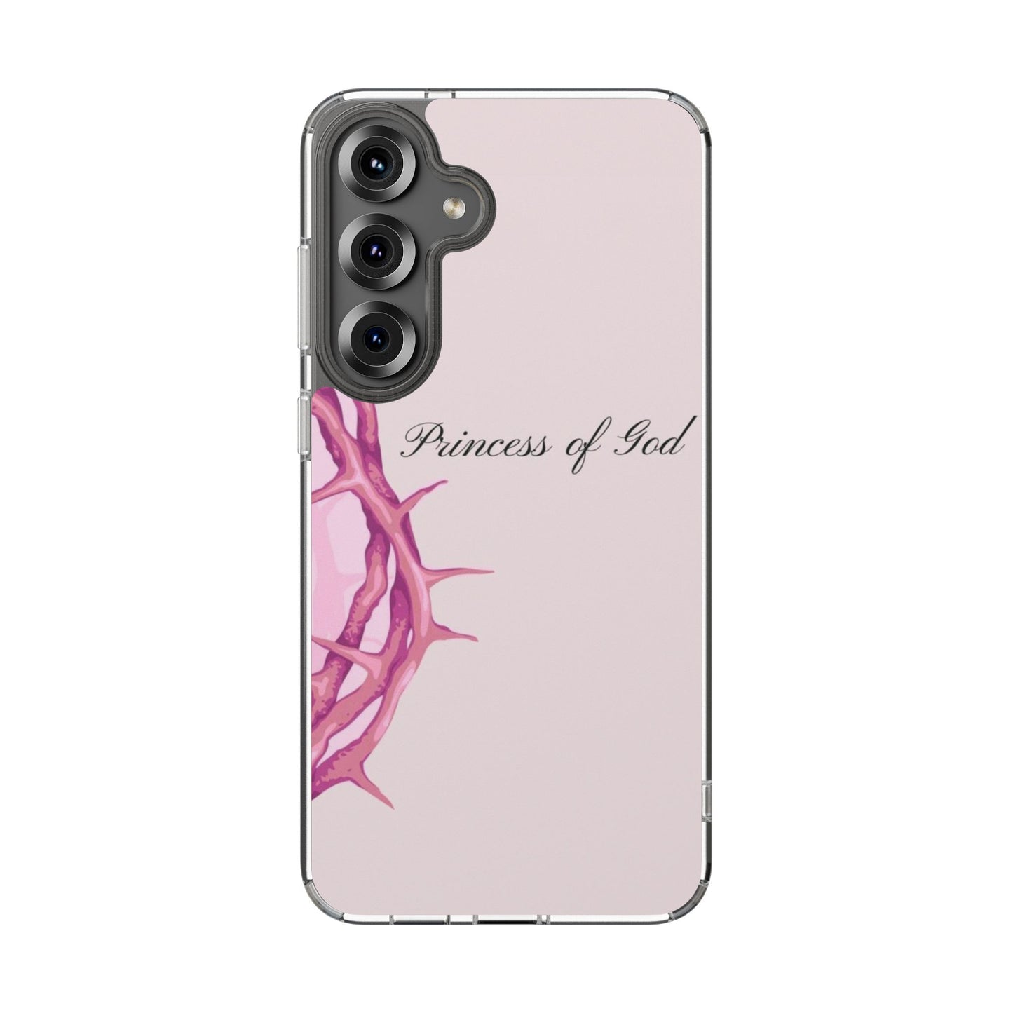 Phone Case — "Princess of God" Pink Crown of Thorns Clear Impact-Resistant Case