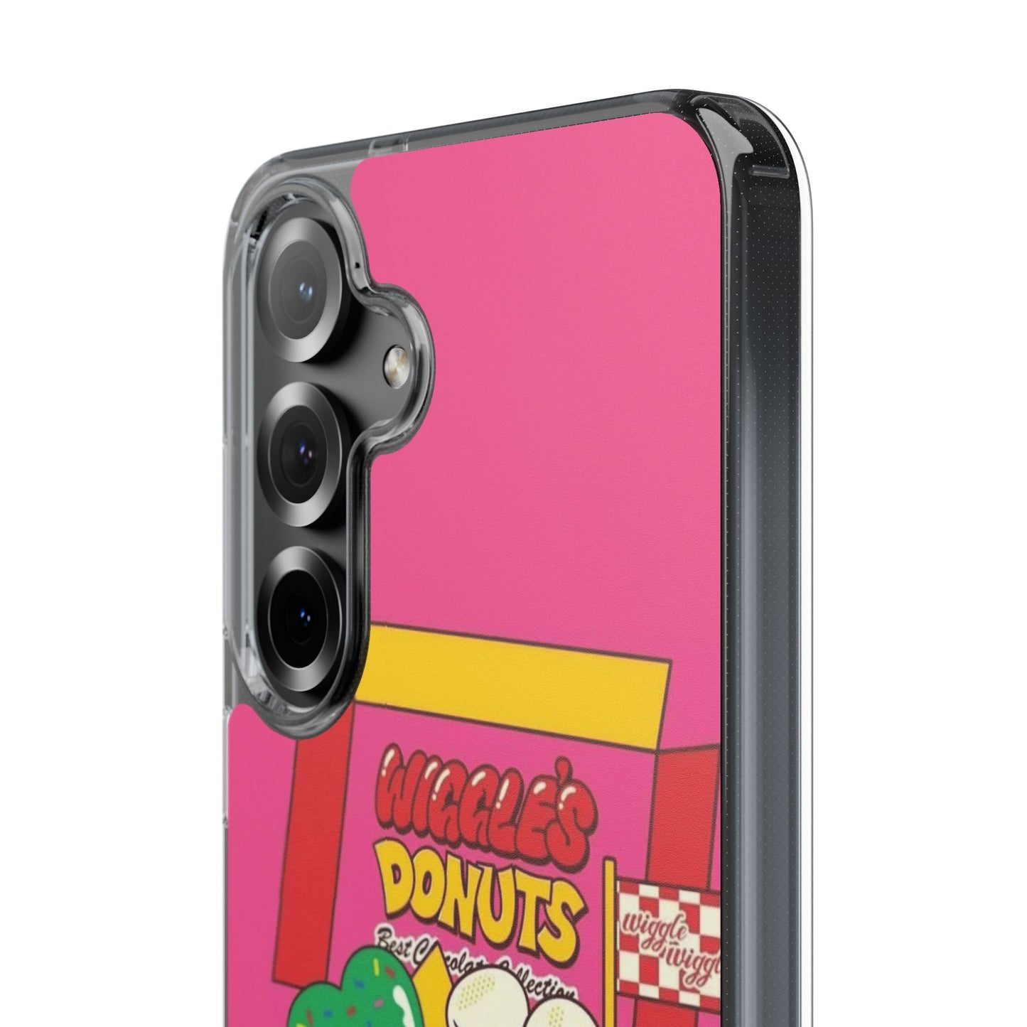 Donut Box Cute Phone Case — Clear Impact‑Resistant iPhone Cover with Smiling Donuts