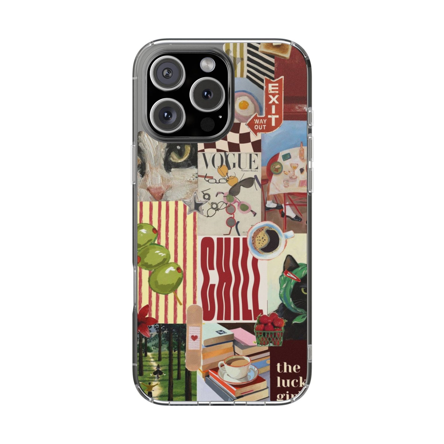 Collage Vintage Aesthetic Clear Impact-Resistant Phone Case