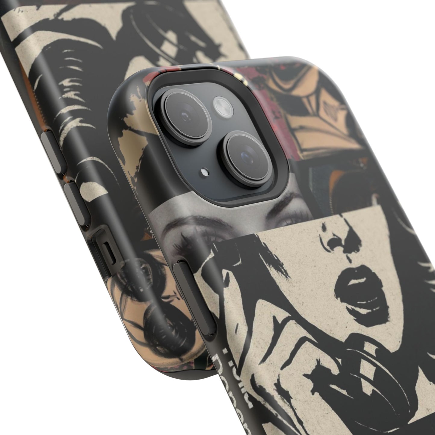 Magnetic Impact Phone Case — Retro Pop Art "Music Is My Drug" Design