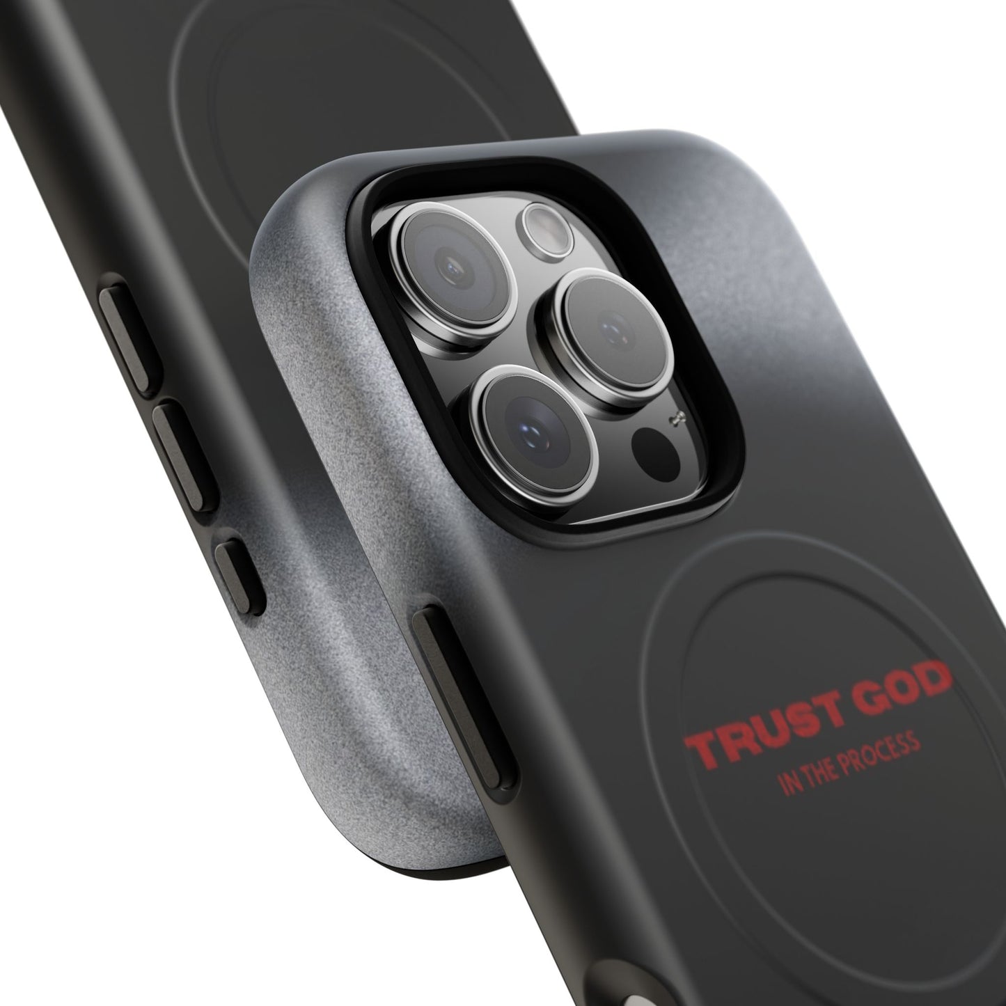 MagSafe Phone Case — "Trust God in the Process" Black Magnetic Tough Case