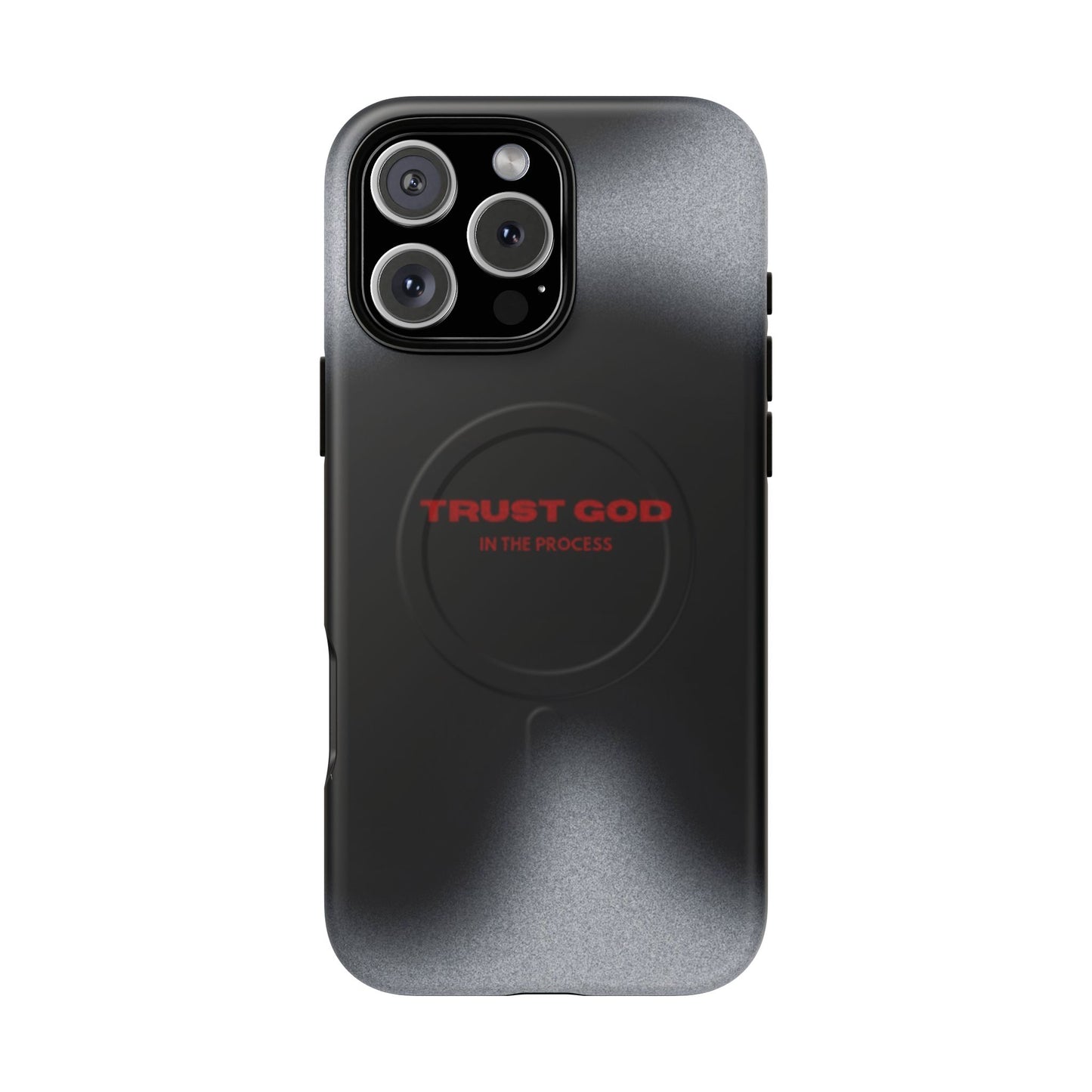 MagSafe Phone Case — "Trust God in the Process" Black Magnetic Tough Case