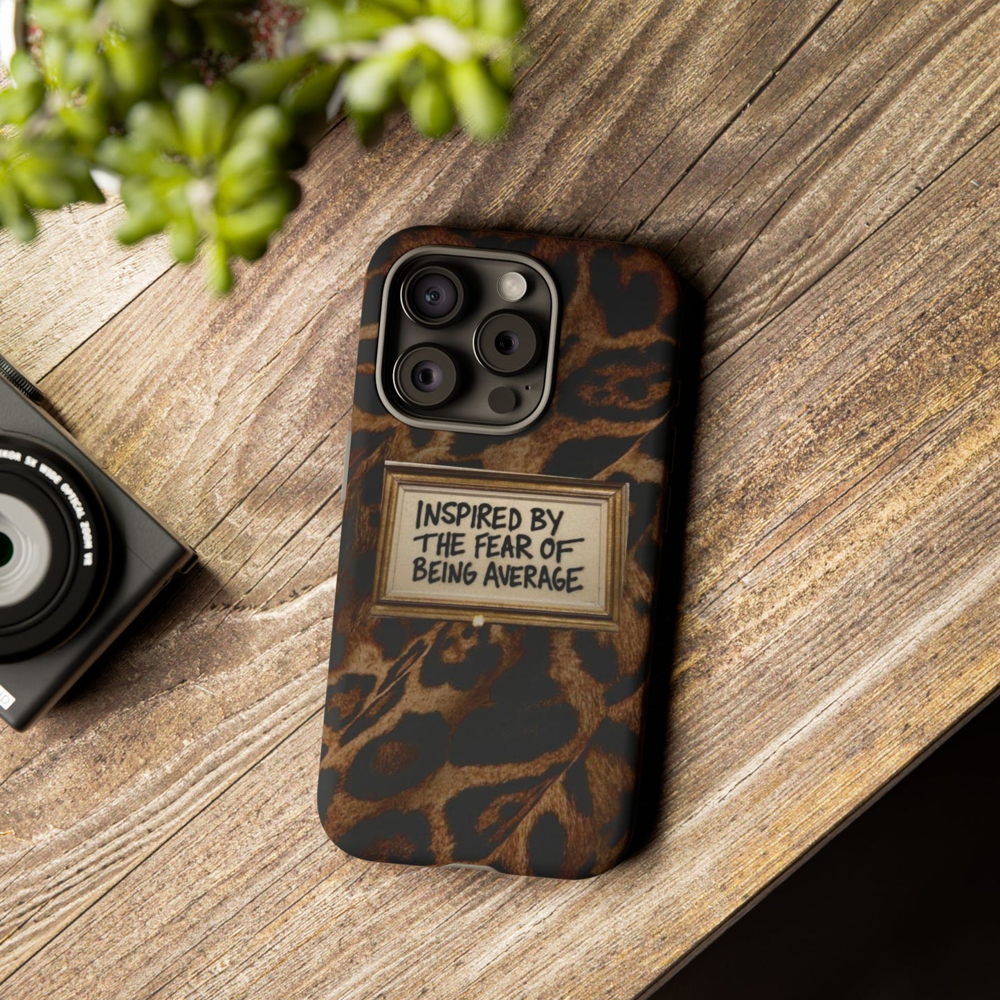Leopard 'Inspired by the Fear of Being Average' Phone Case