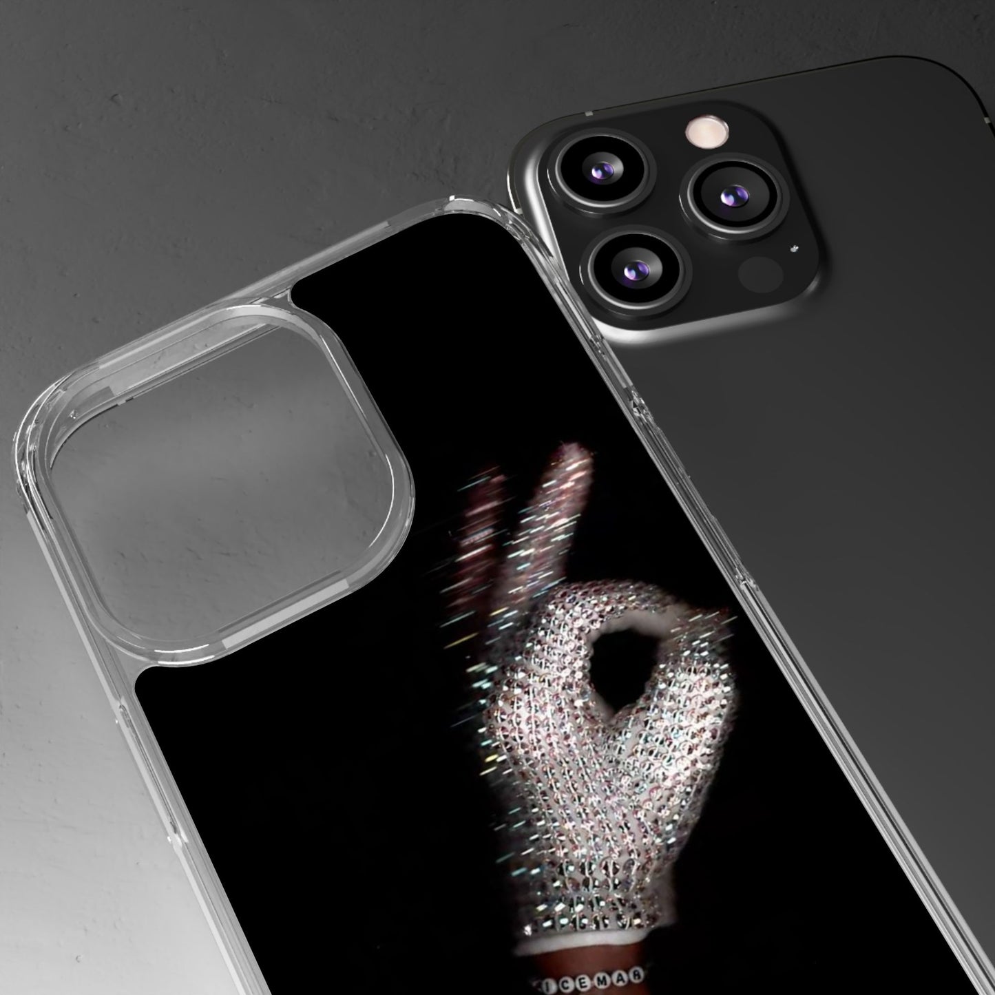 Diamond Glove OK Hand Clear Phone Case