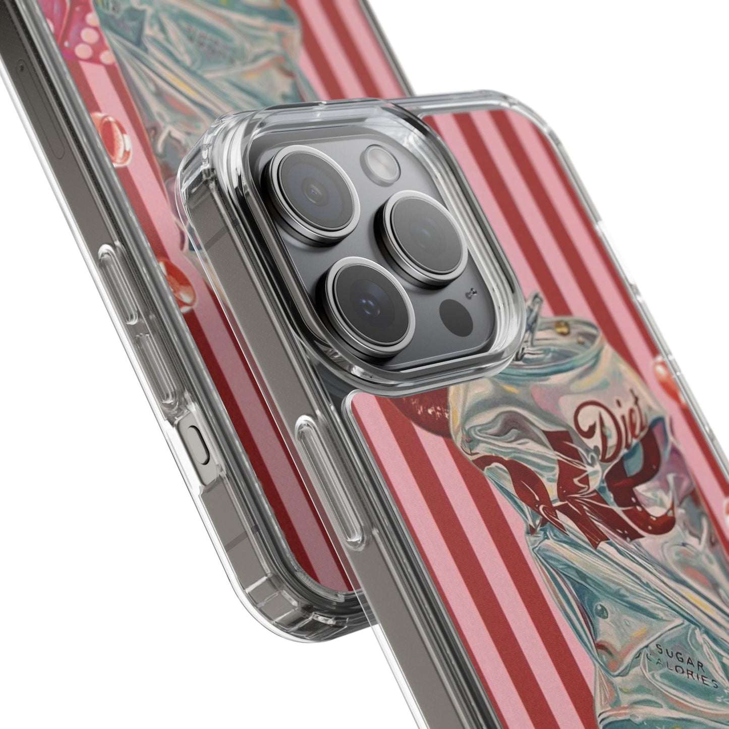 Diet Cola Crush Clear Phone Case – Retro Soda Pop Design