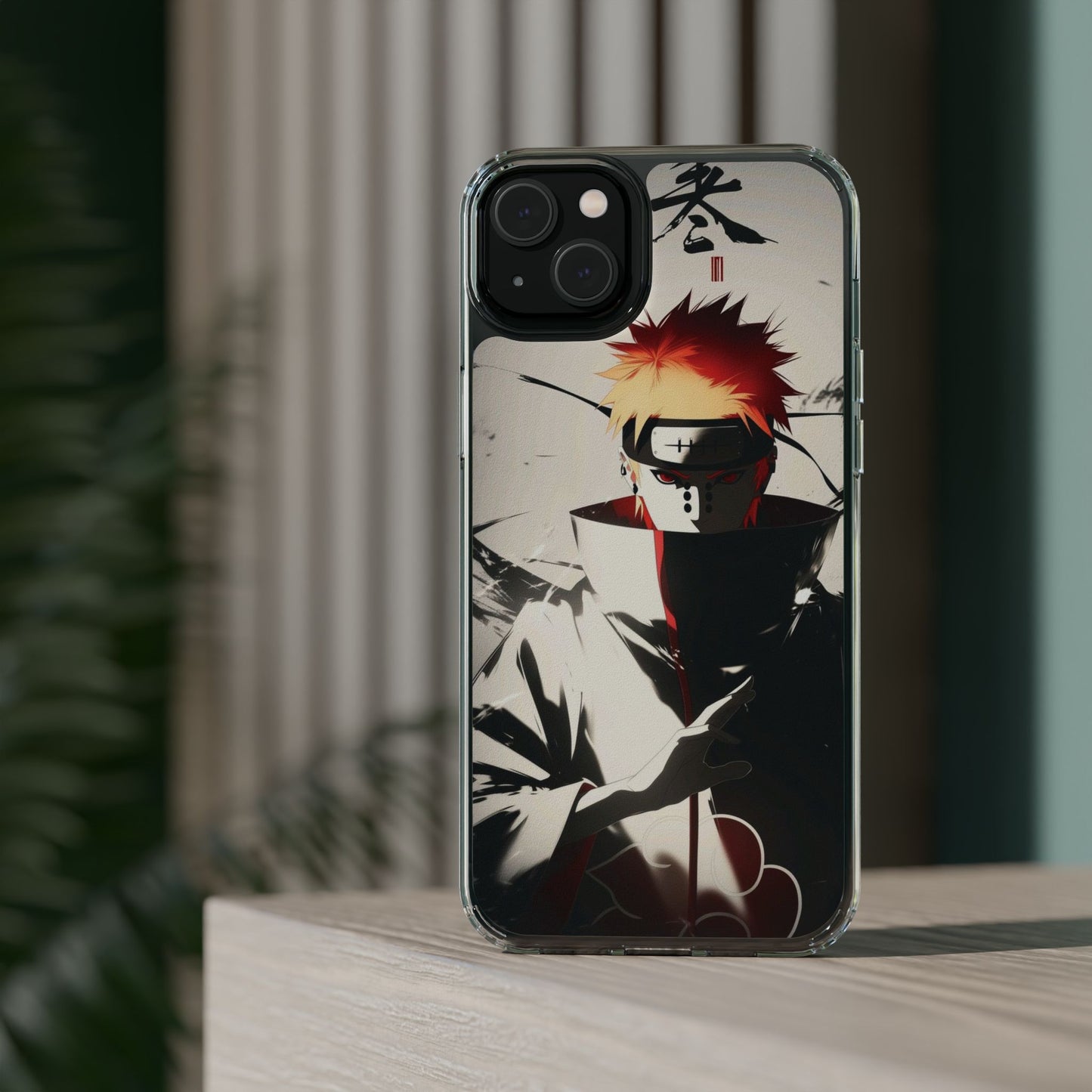 Clear Impact-Resistant Phone Case — Anime Akatsuki Shadow Design