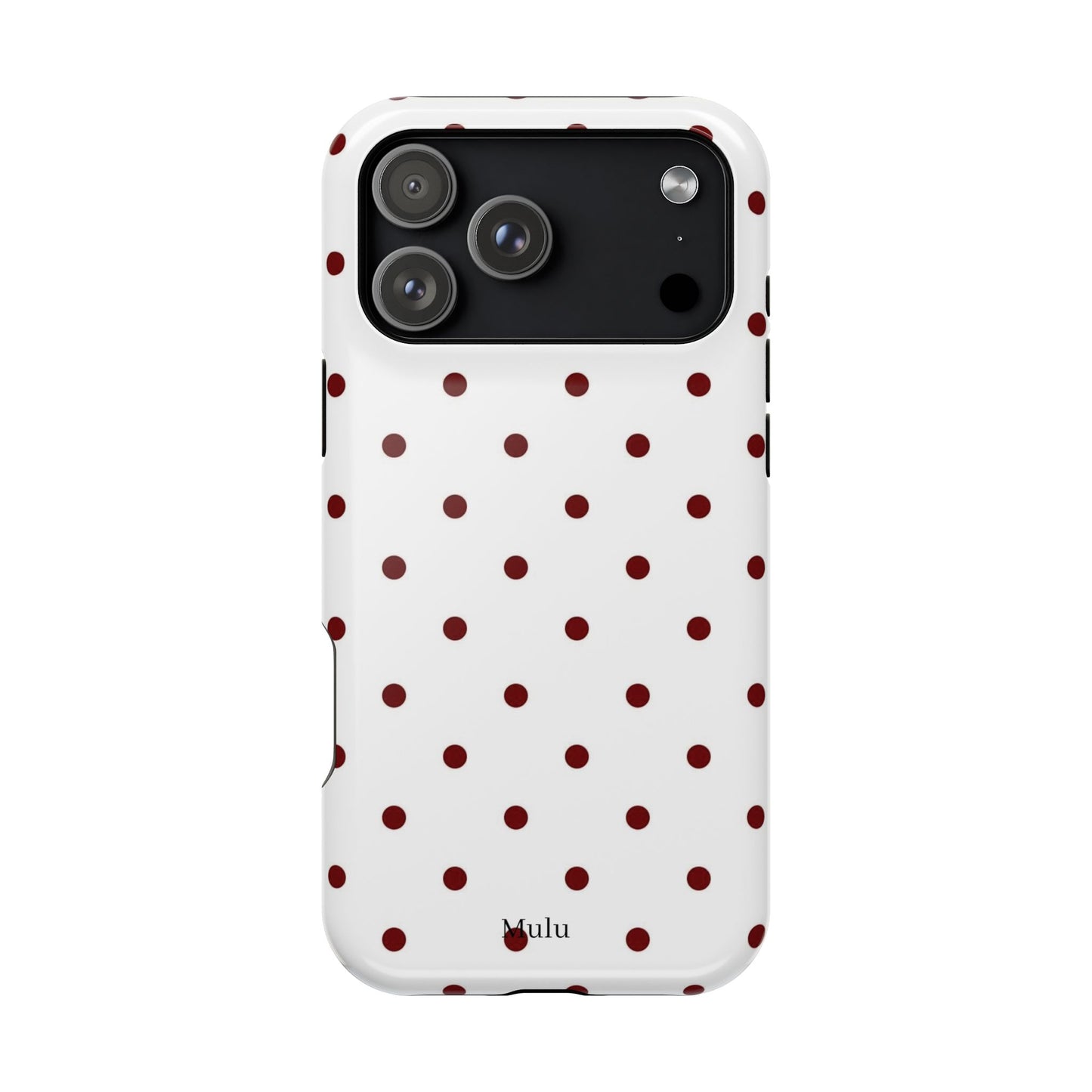 Polka Dot Magnetic Impact-Resistant Phone Case — Red Dots on White