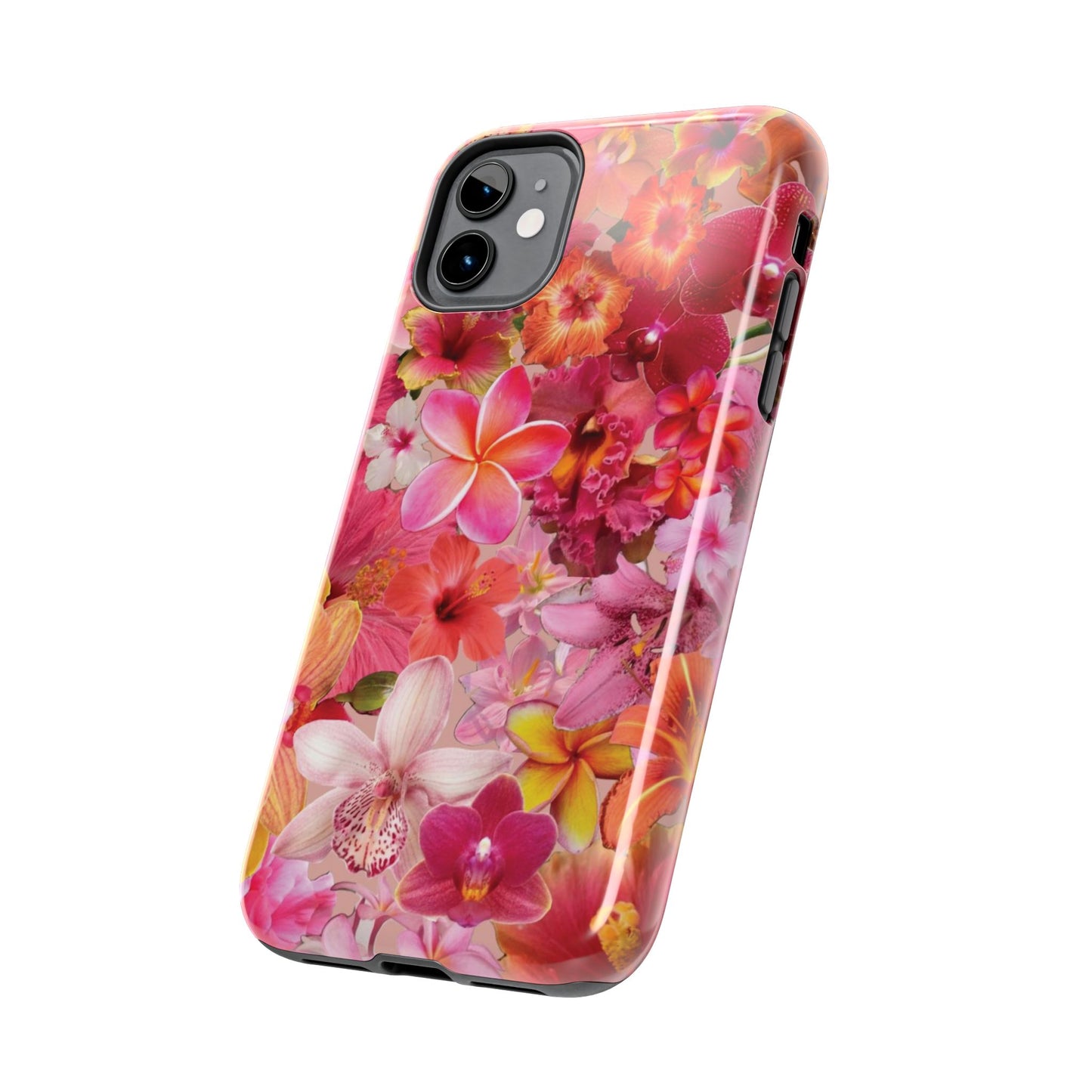 Tough Phone Case — Pink Tropical Floral Orchids Phone Cover