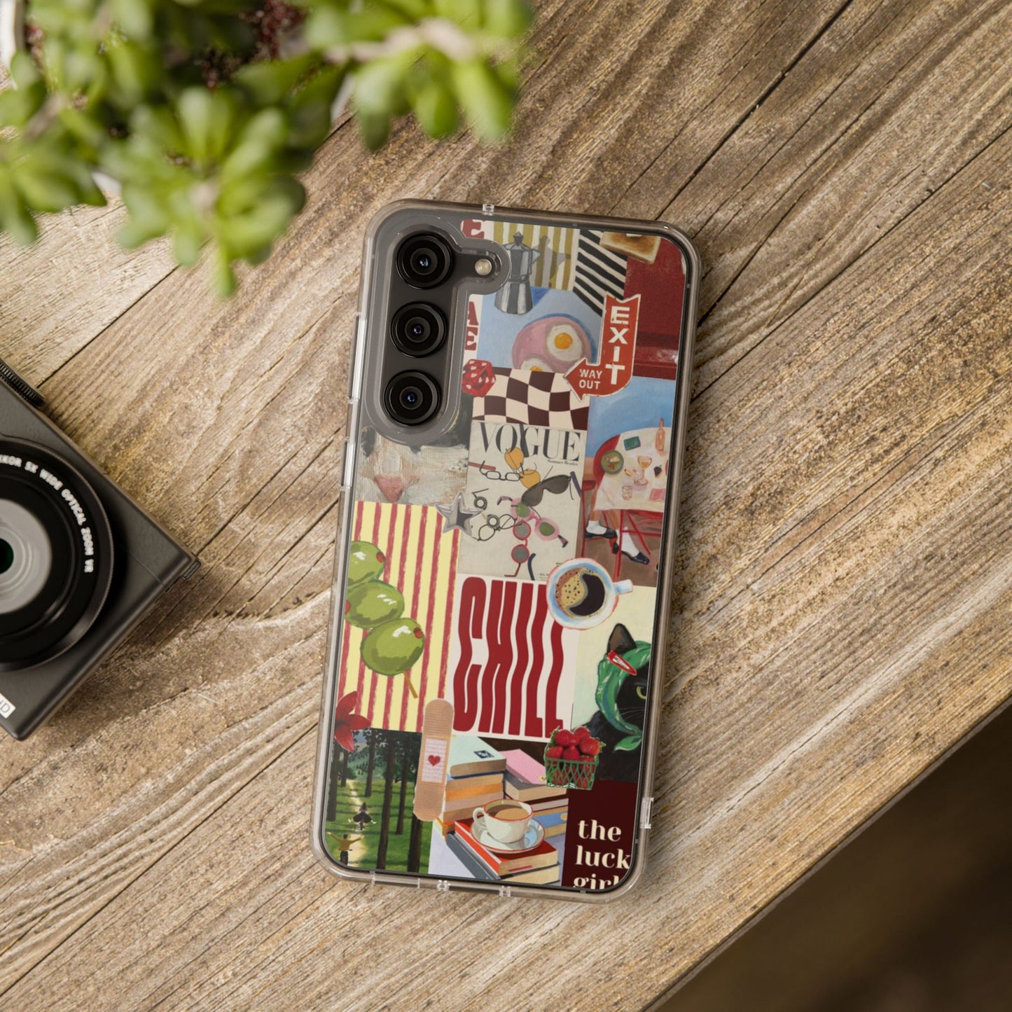 Collage Vintage Aesthetic Clear Impact-Resistant Phone Case