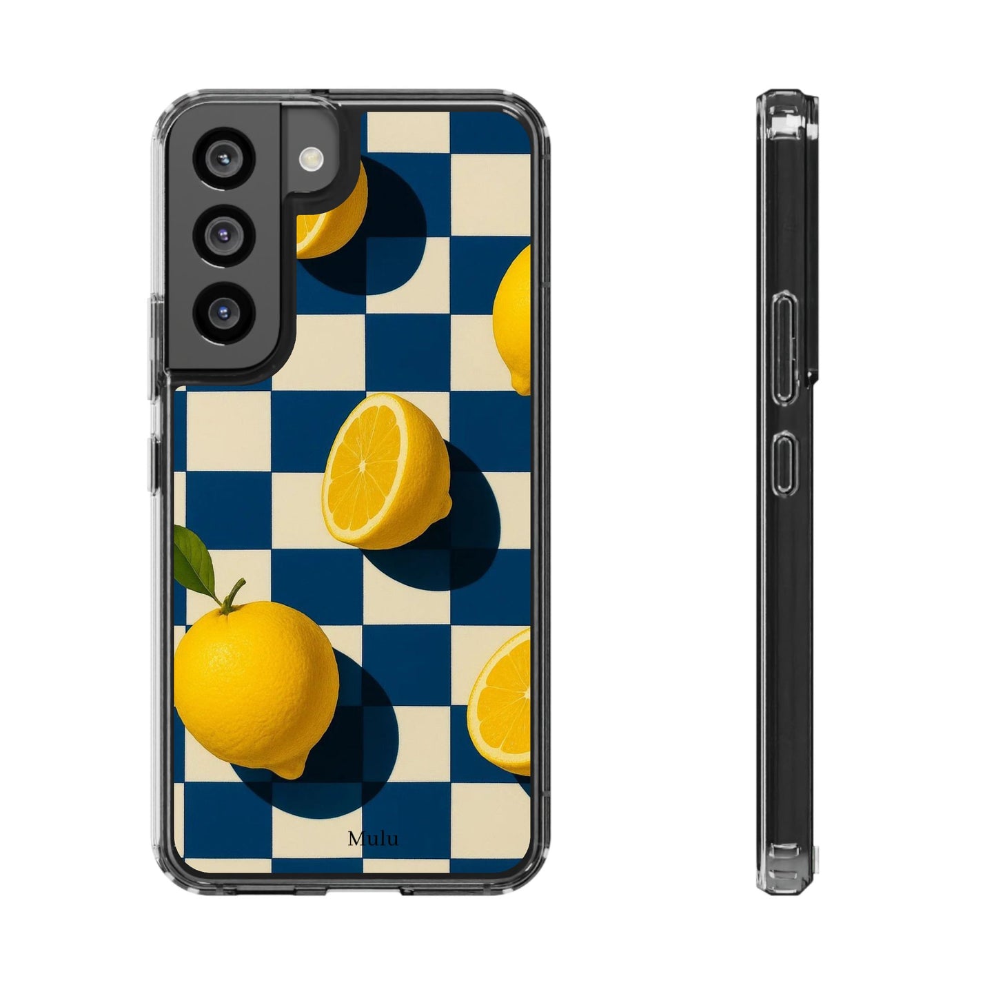 Clear Impact-Resistant Case — Retro Checkered Lemons Phone Case