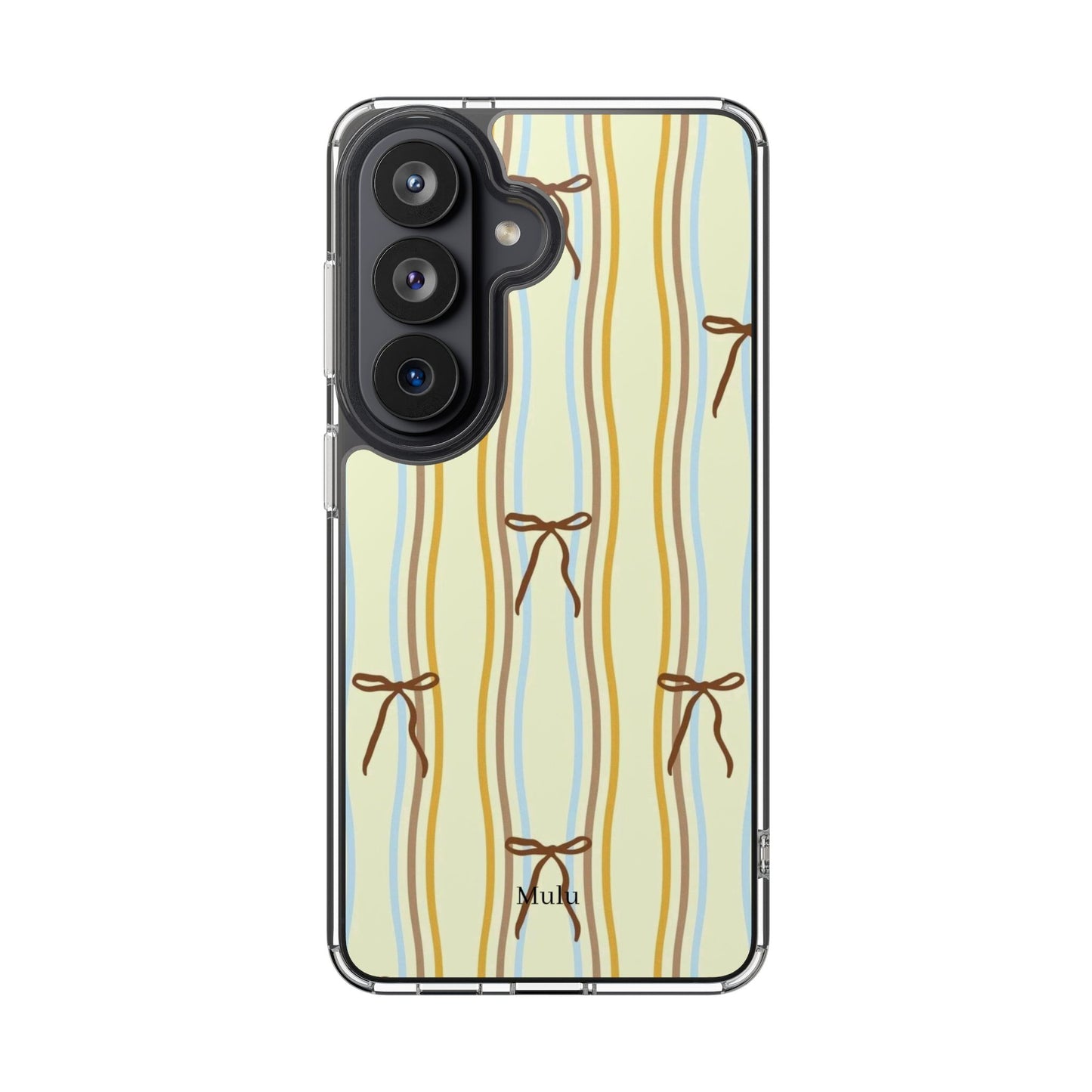 Ballet Ribbon Stripe Clear Impact Phone Case — Pastel Yellow Protective Cover