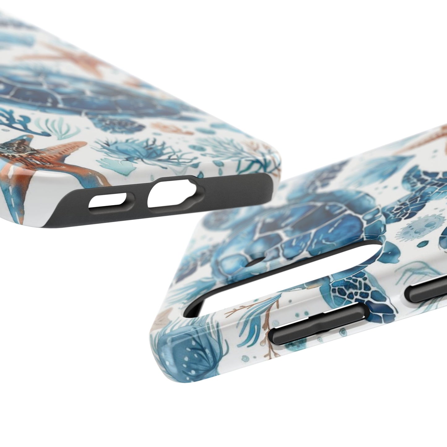Sea Turtle Tough Phone Case — Blue Ocean Marine Life Protective Cover