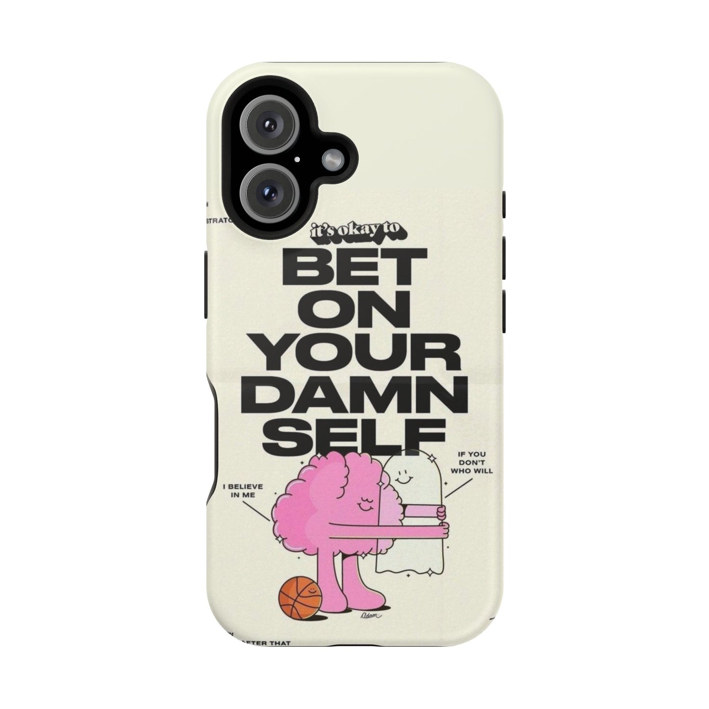 Magnetic Impact-Resistant Case — "Bet On Your Damn Self" Motivational Phone Cover