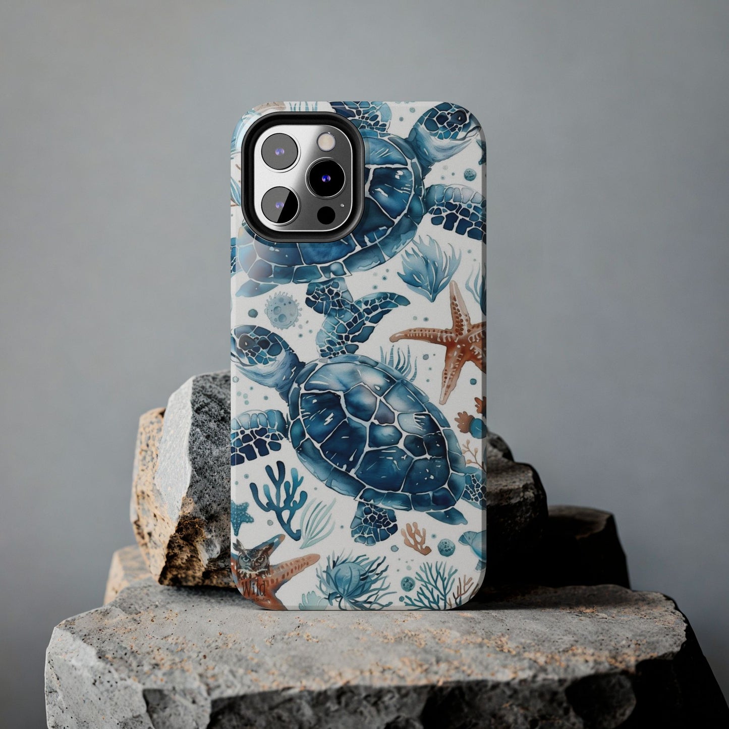 Sea Turtle Tough Phone Case — Blue Ocean Marine Life Protective Cover