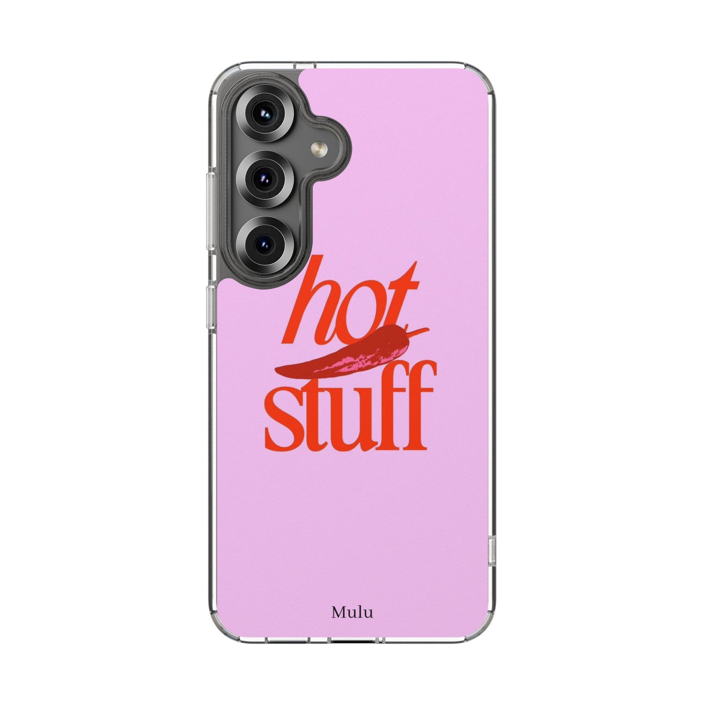 Hot Stuff Clear Impact Phone Case — Pink Retro Typography iPhone Cover