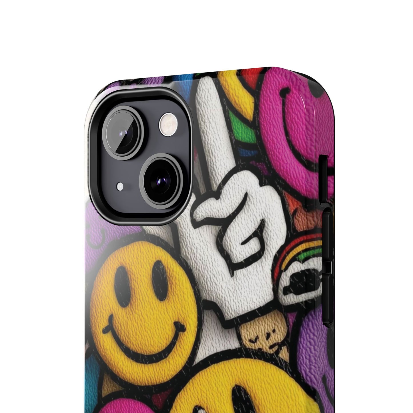 Smiley Graffiti Tough Phone Case – Colorful Urban Art Protection