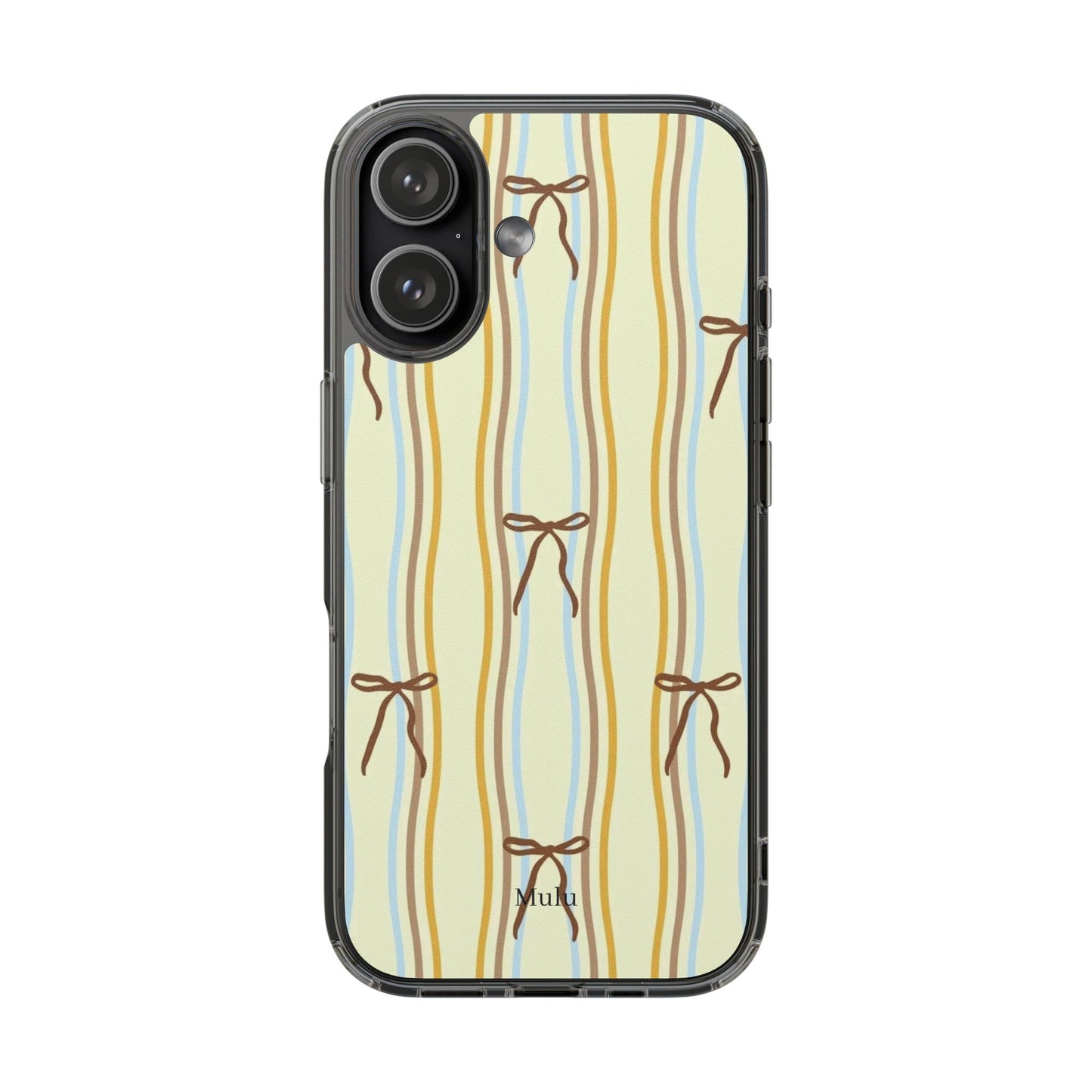 Ballet Ribbon Stripe Clear Impact Phone Case — Pastel Yellow Protective Cover