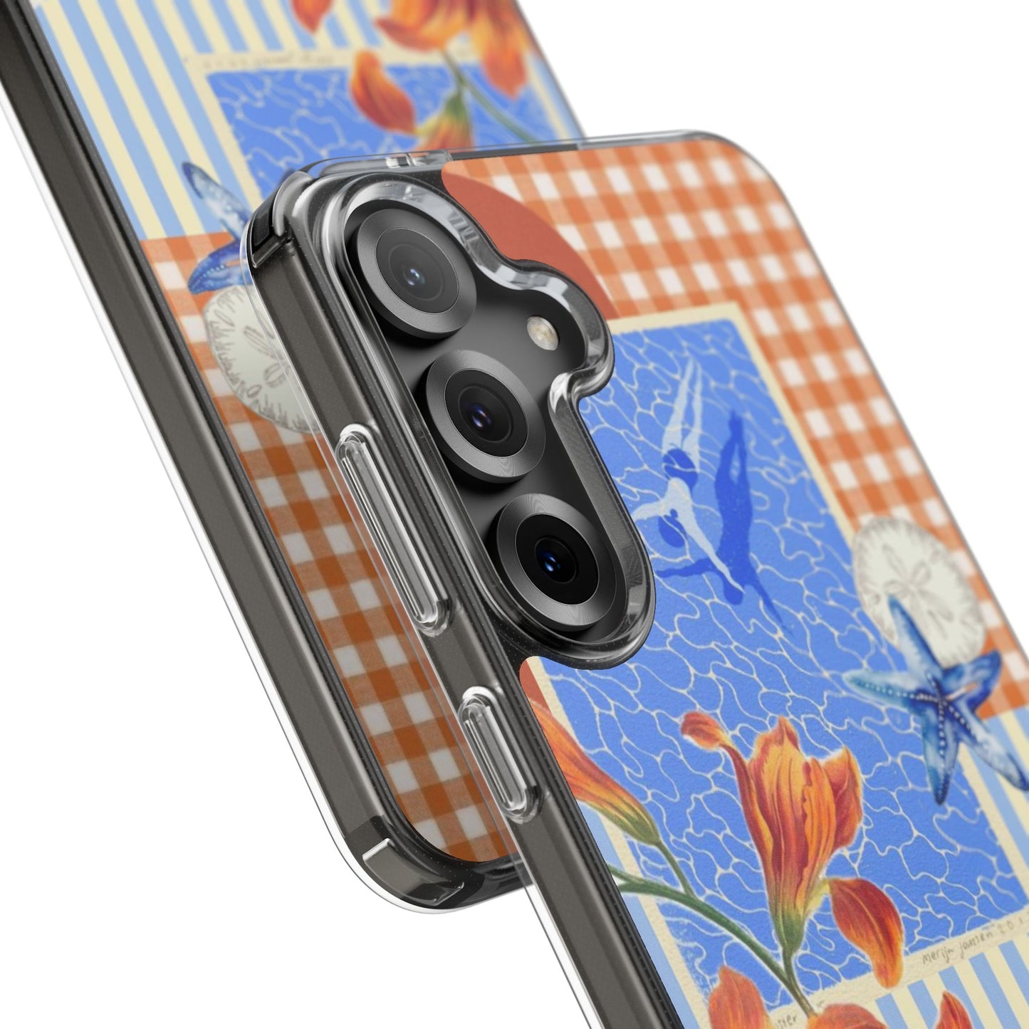 Floral Patchwork Clear Impact-Resistant Phone Case