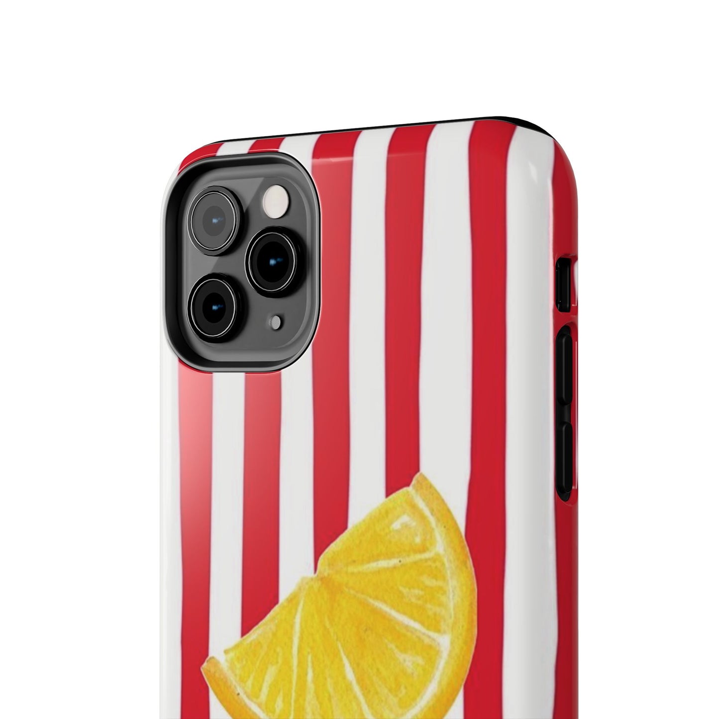 Lemon Slice Red & White Stripe Tough Phone Case