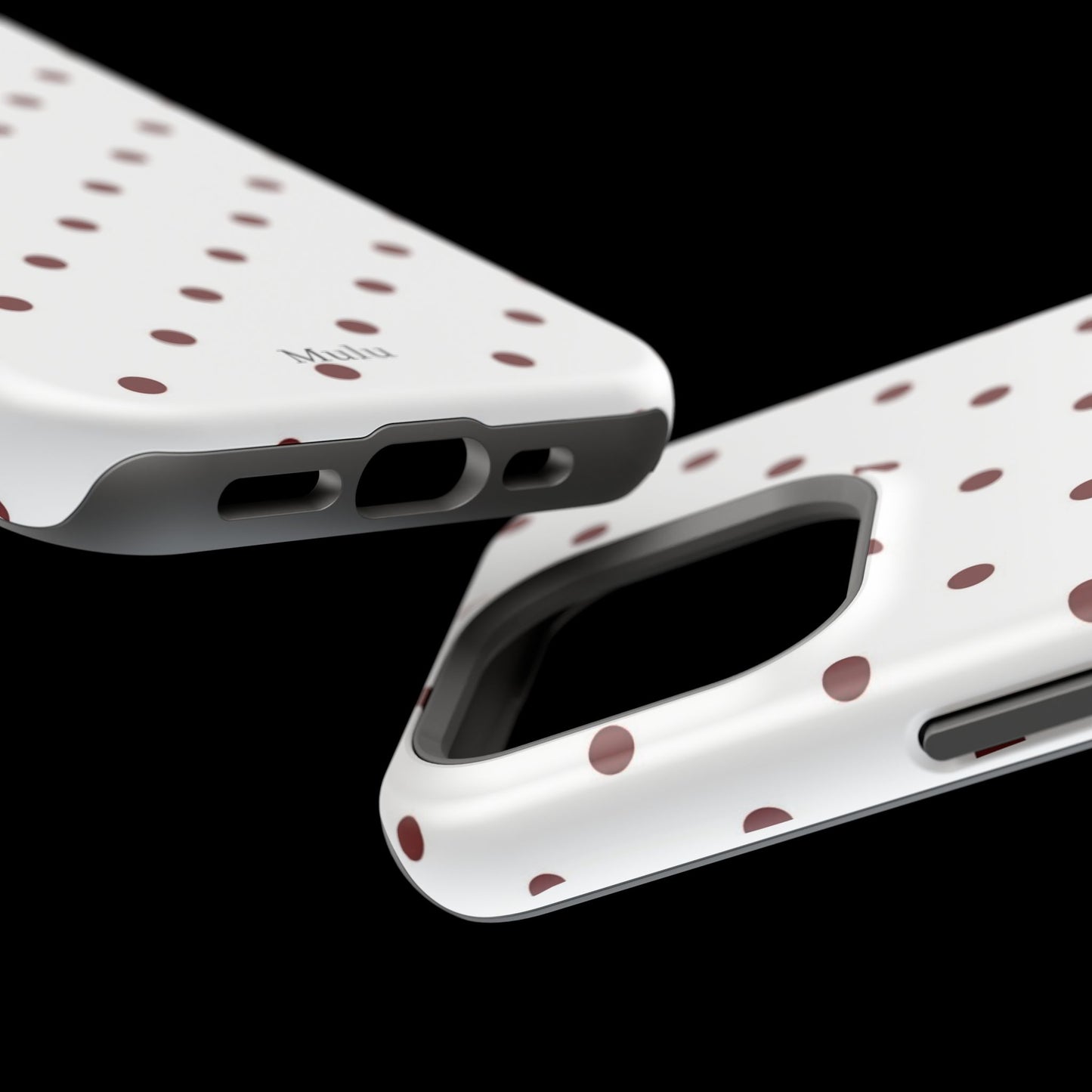 Polka Dot Magnetic Impact-Resistant Phone Case — Red Dots on White