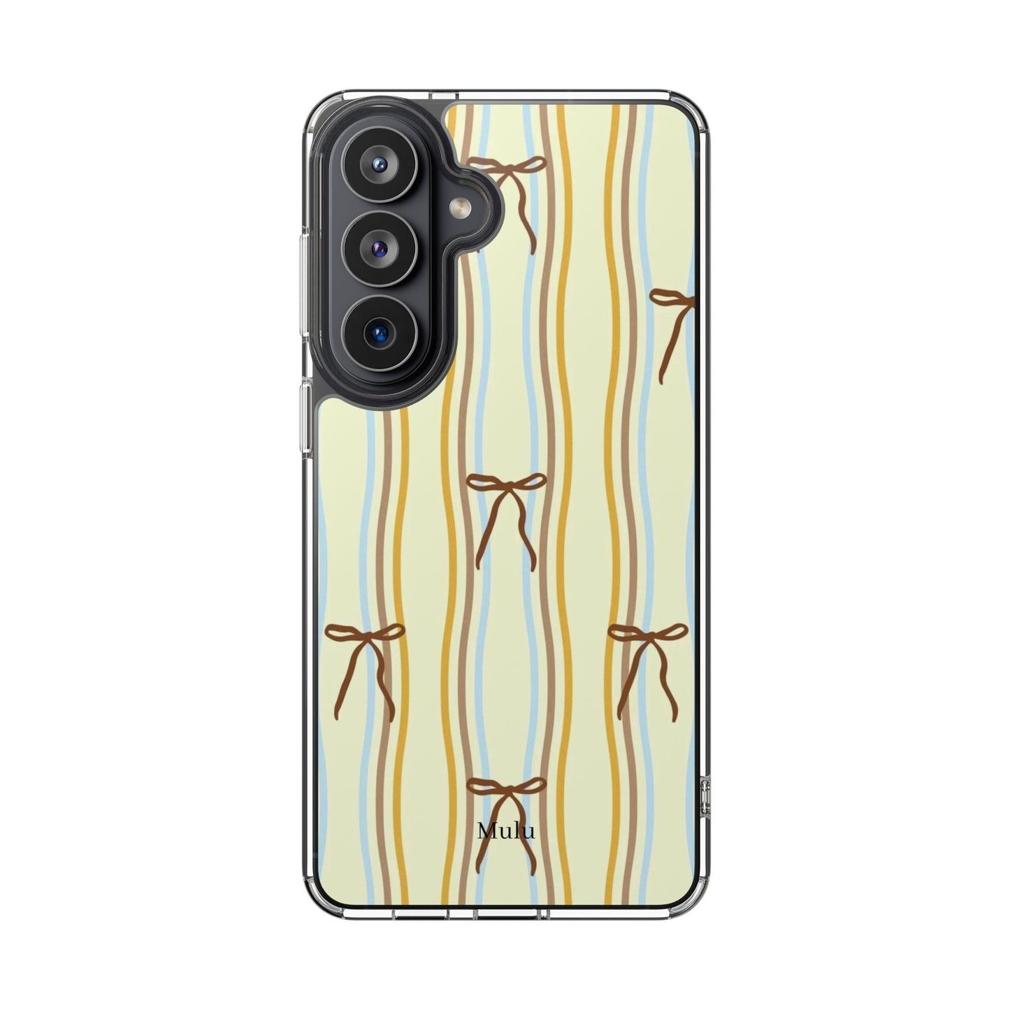 Ballet Ribbon Stripe Clear Impact Phone Case — Pastel Yellow Protective Cover