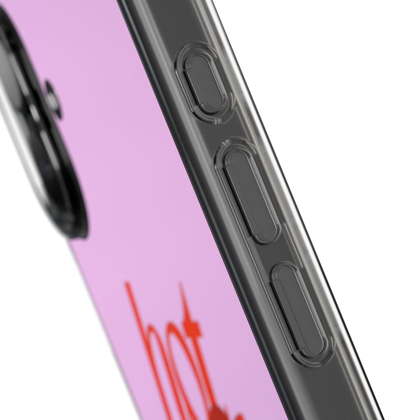 Hot Stuff Clear Impact Phone Case — Pink Retro Typography iPhone Cover