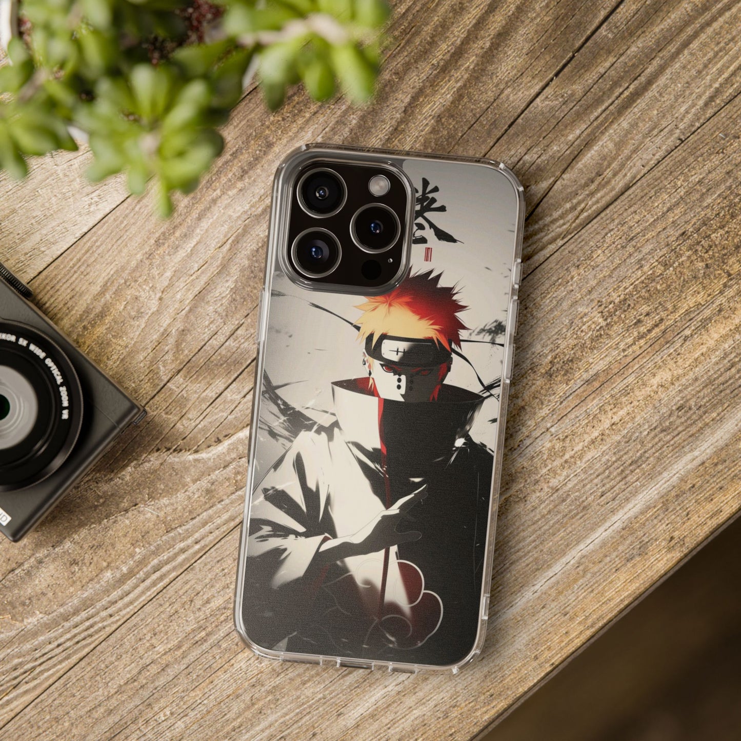Clear Impact-Resistant Phone Case — Anime Akatsuki Shadow Design
