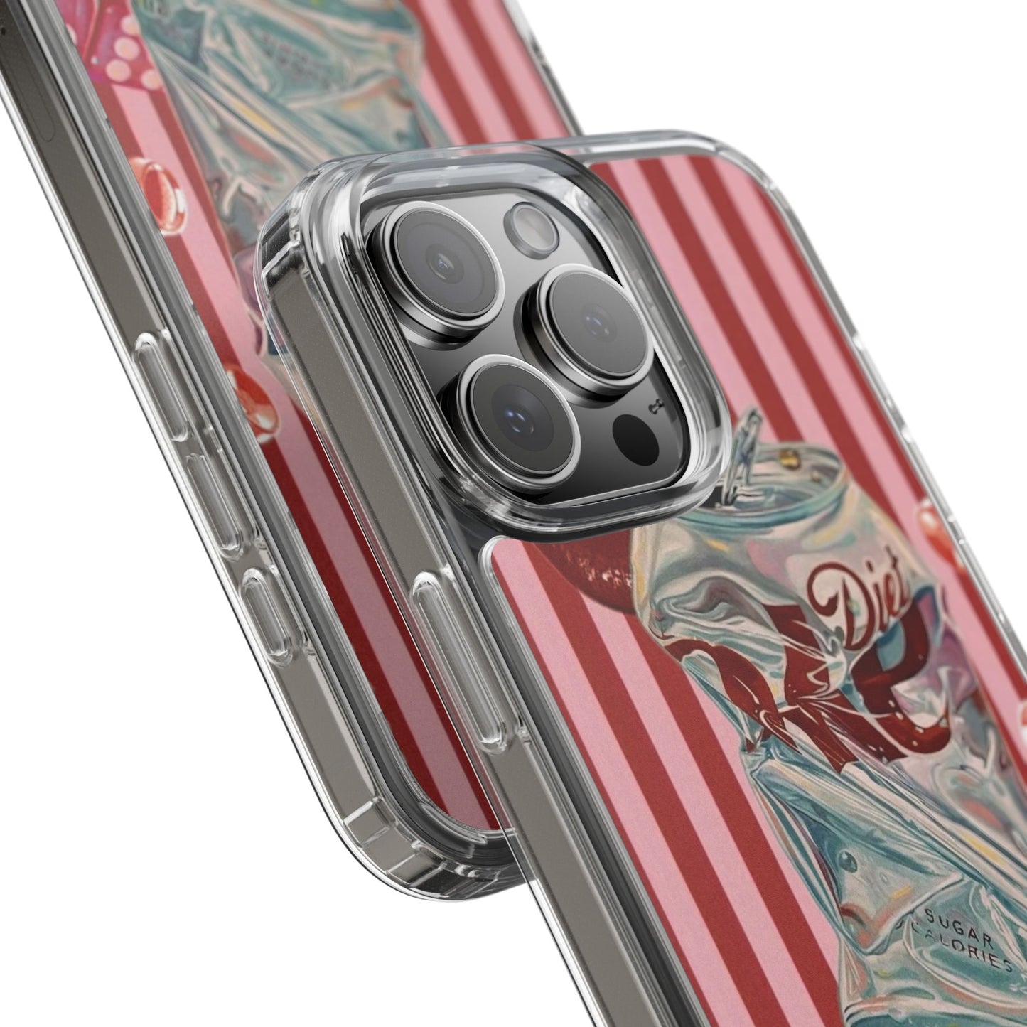 Diet Cola Crush Clear Phone Case – Retro Soda Pop Design