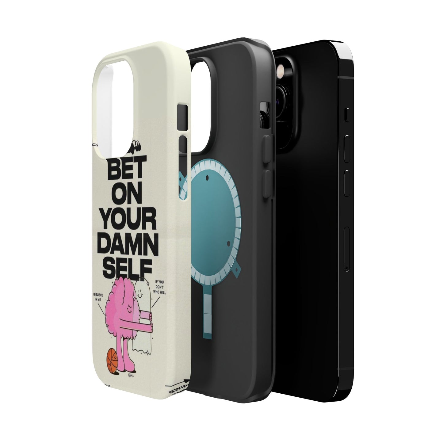 Magnetic Impact-Resistant Case — "Bet On Your Damn Self" Motivational Phone Cover