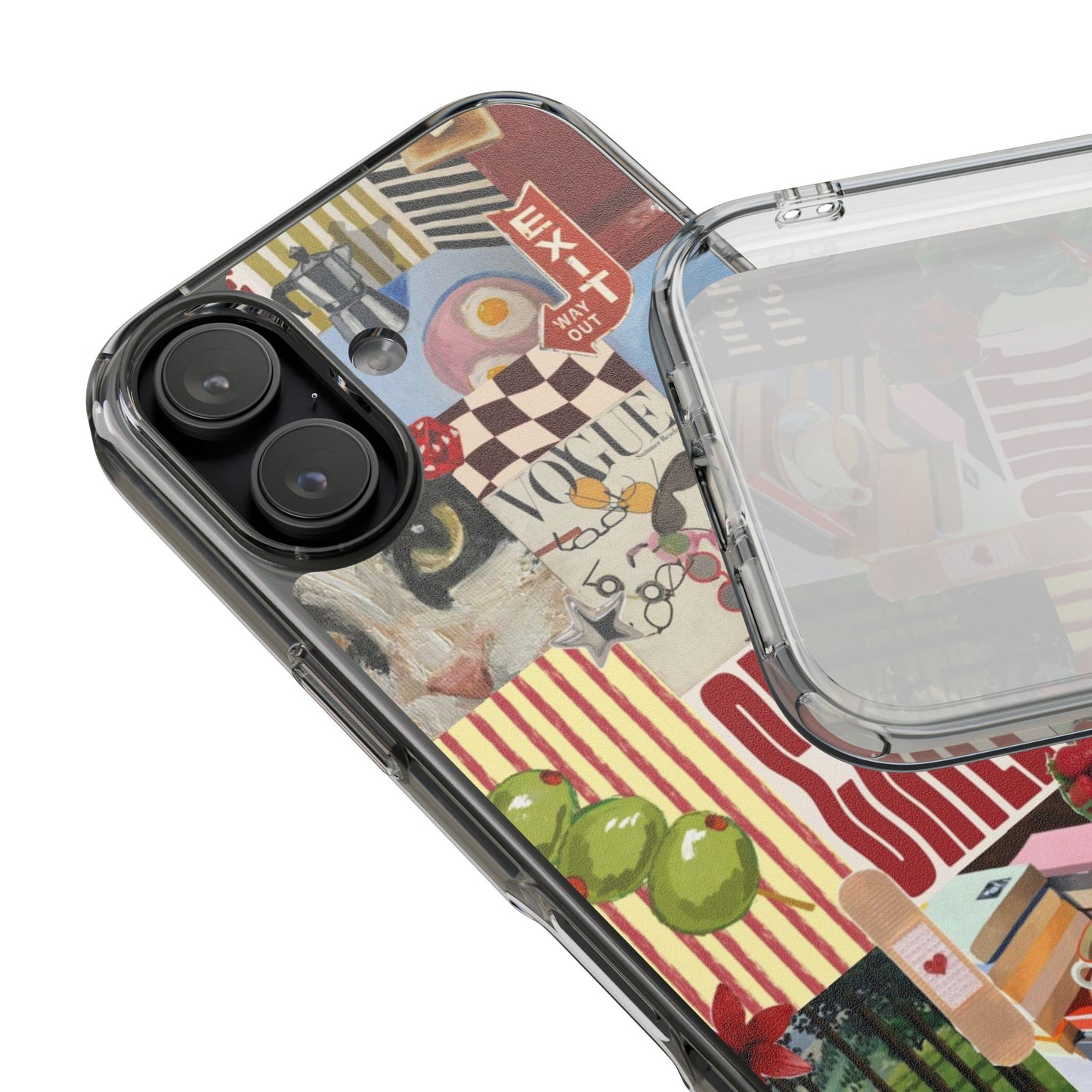 Collage Vintage Aesthetic Clear Impact-Resistant Phone Case