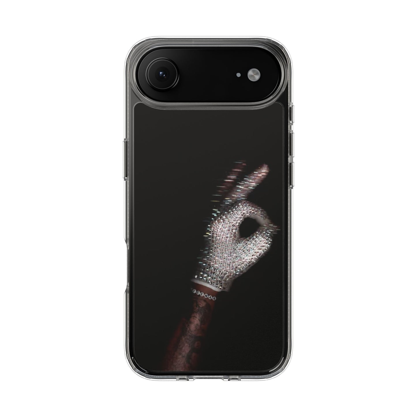 Diamond Glove OK Hand Clear Phone Case