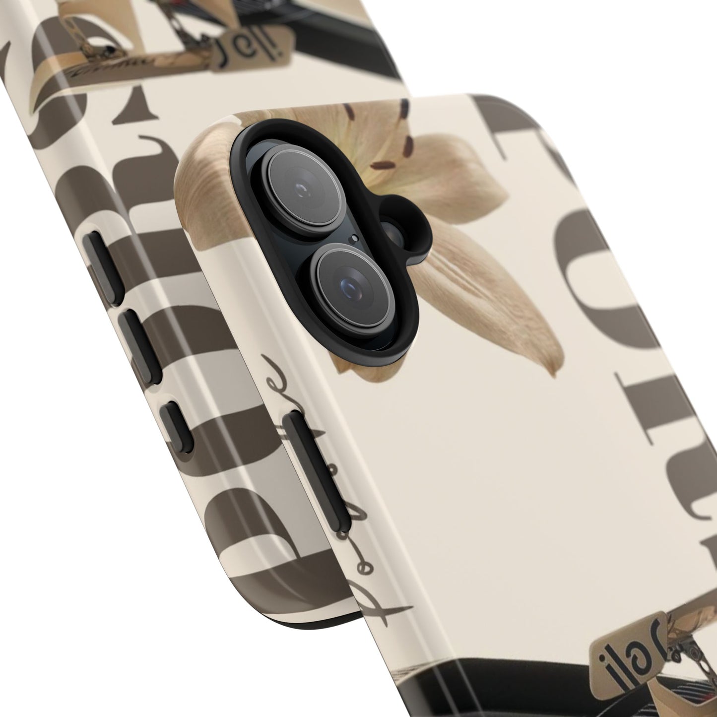 Tough Phone Case — Beige Sports Car Design with 'Tourist' Typography