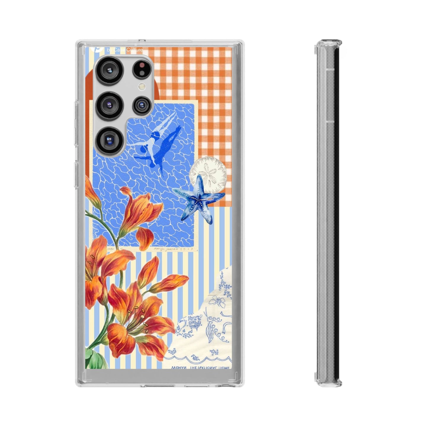 Floral Patchwork Clear Impact-Resistant Phone Case