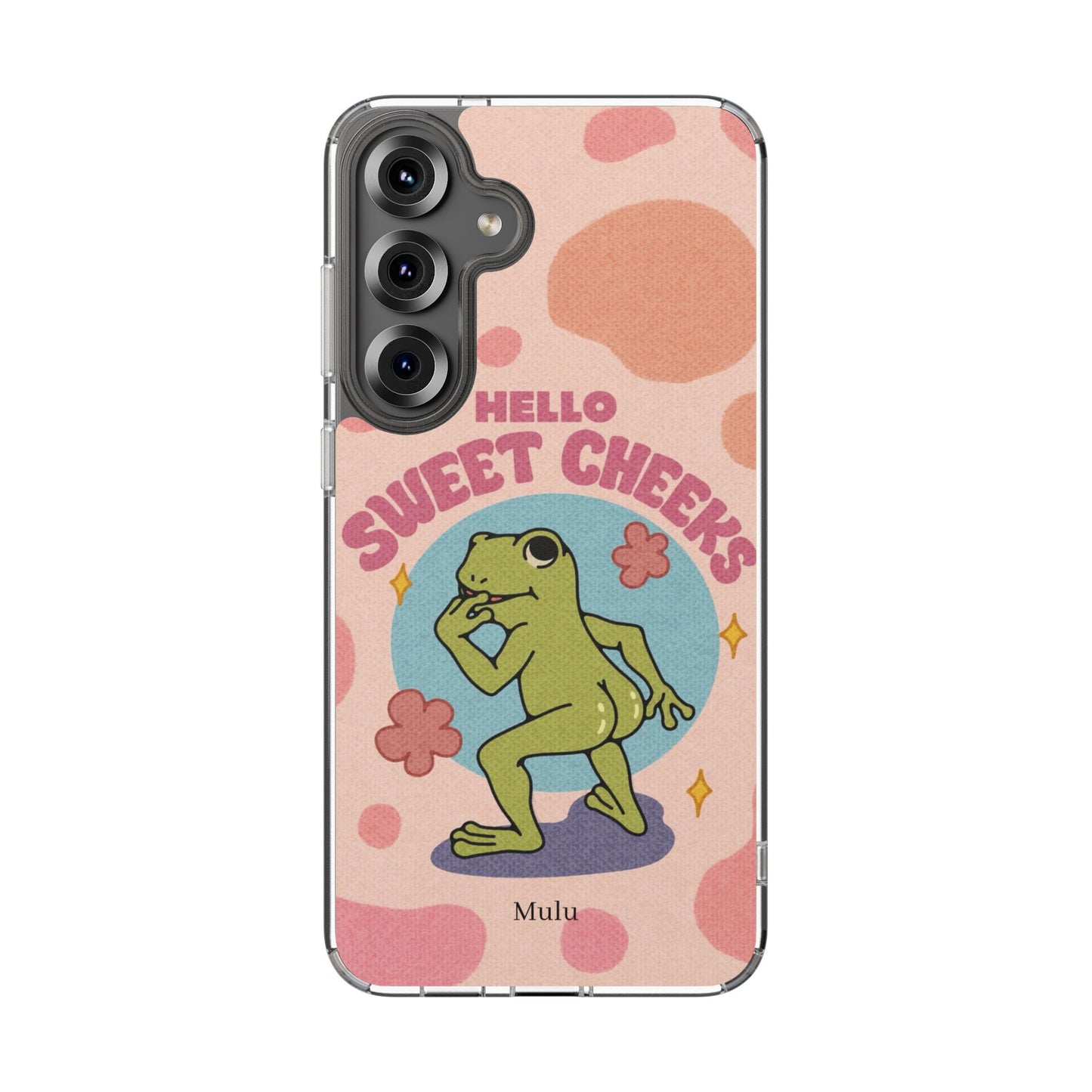Clear Impact Phone Case — "Hello Sweet Cheeks" Retro Frog Design