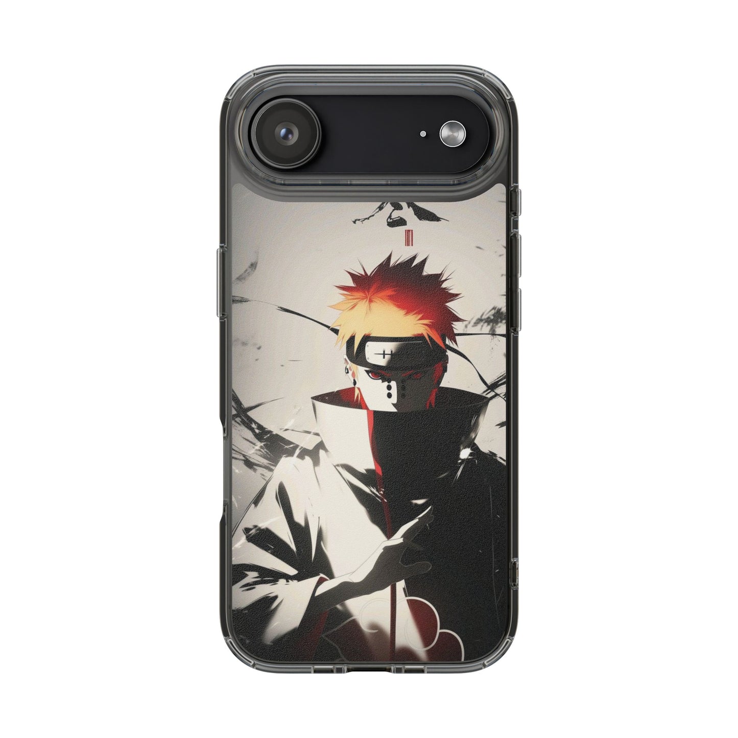 Clear Impact-Resistant Phone Case — Anime Akatsuki Shadow Design