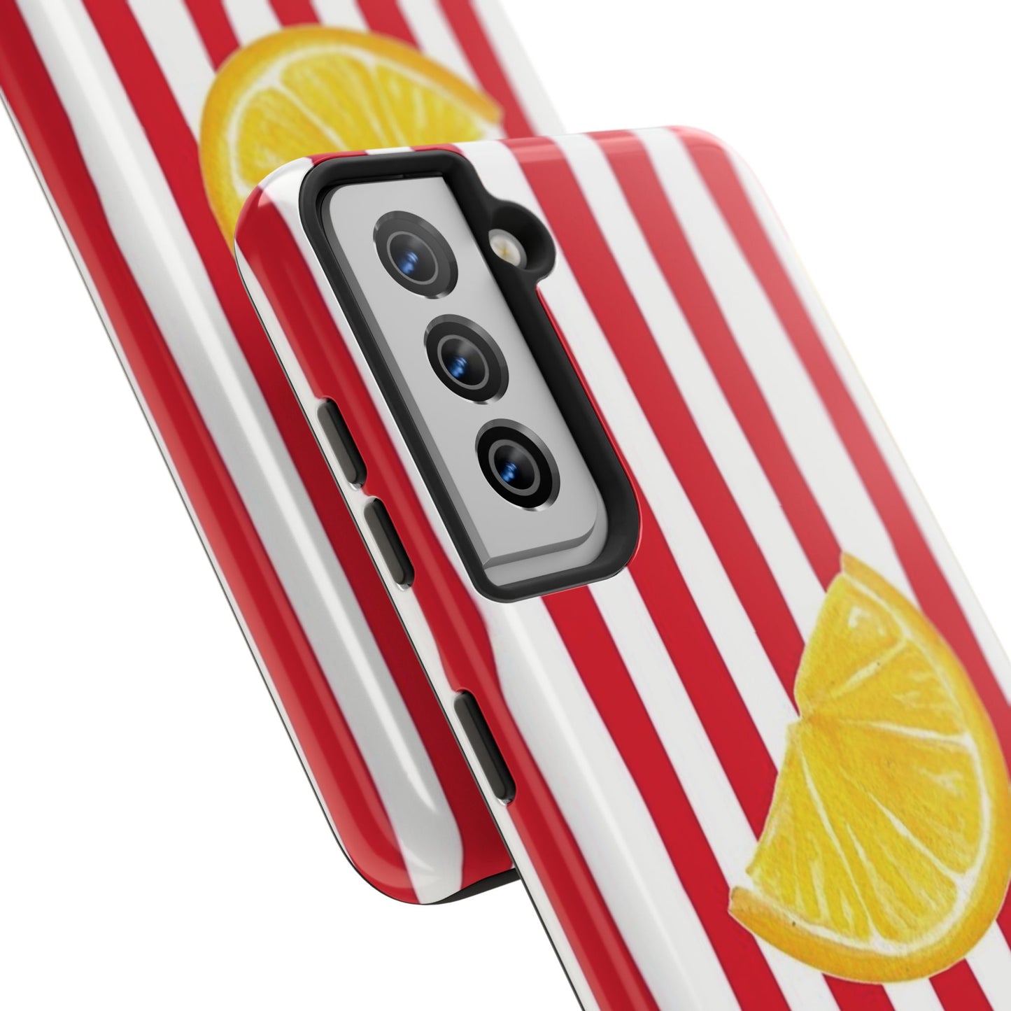 Lemon Slice Red & White Stripe Tough Phone Case