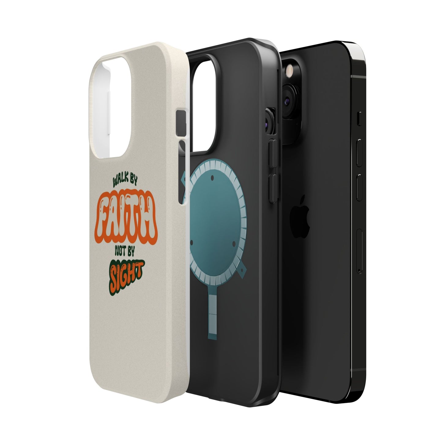 Magnetic Impact-Resistant Case — "Walk by Faith Not by Sight" Inspirational Phone Cover