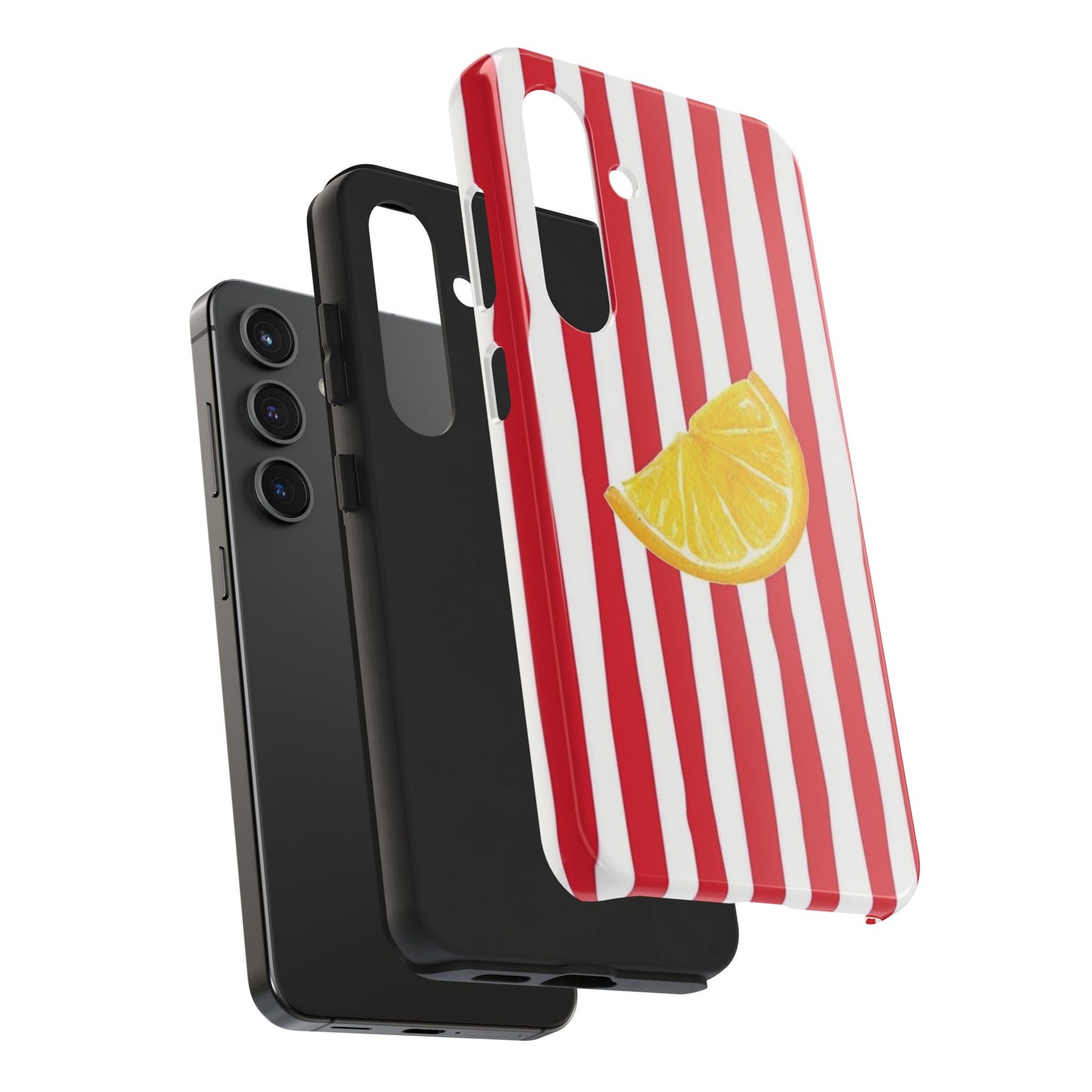 Lemon Slice Red & White Stripe Tough Phone Case