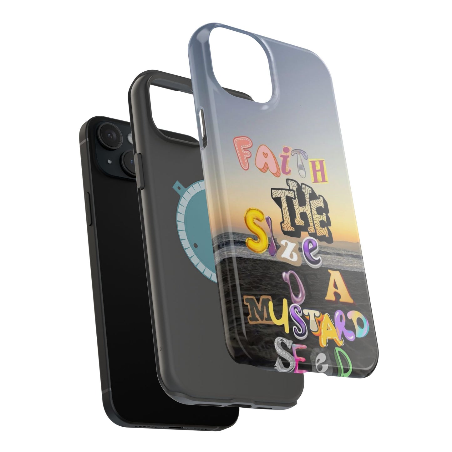 Magnetic Impact-Resistant Phone Case — "Faith the Size of a Mustard Seed" Sunset Design