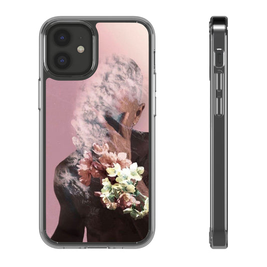 Clear Phone Case — Pink Floral Smoke Art iPhone Case