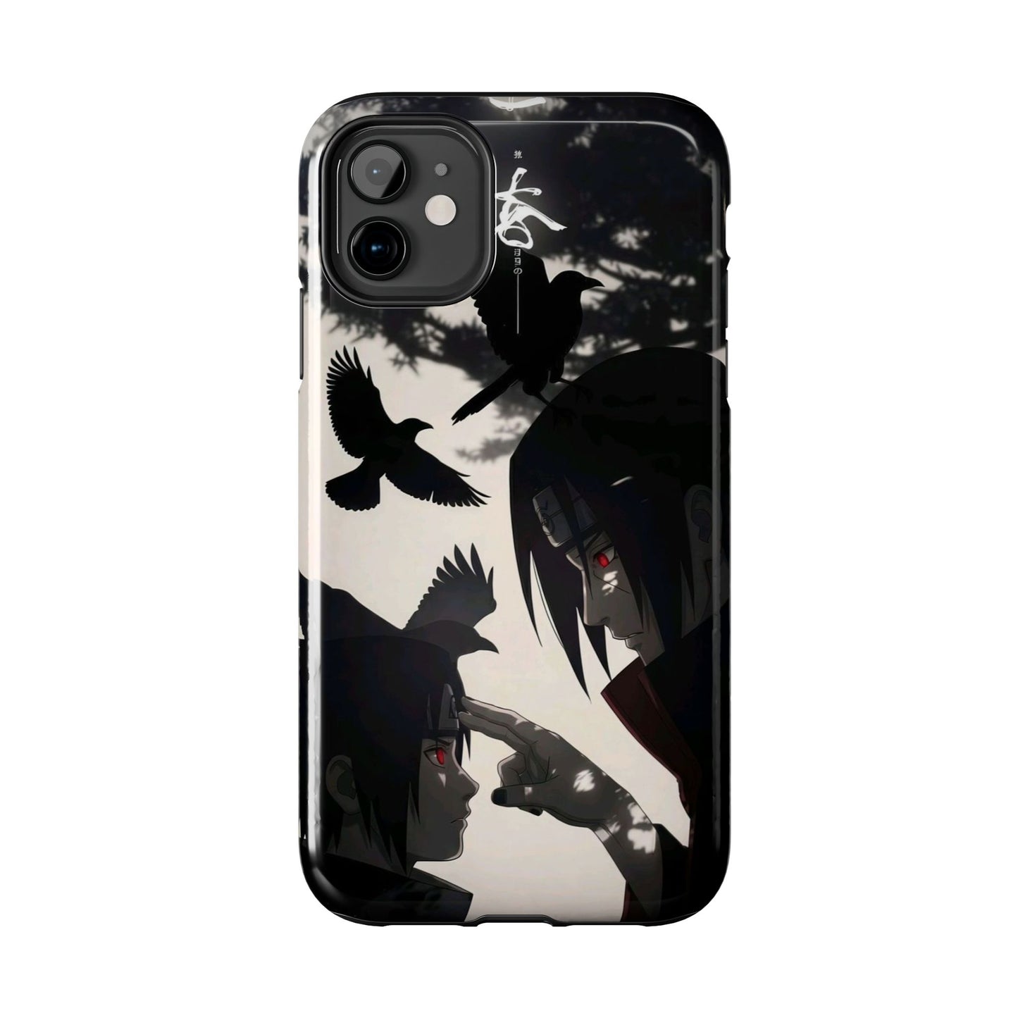Anime Raven Silhouette Phone Case — Dark Red Eye Tough Protective Case